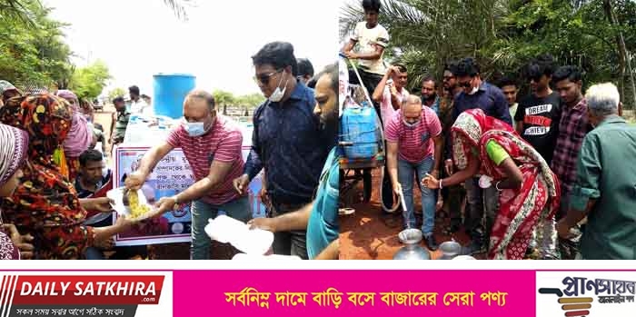 সাতক্ষীরায় ইয়াসের প্রভাবে ক্ষতিগ্রস্থ কৈখালী এলাকায় যুবলীগের উদ্যোগে খাদ্য ও পানি বিতরণ