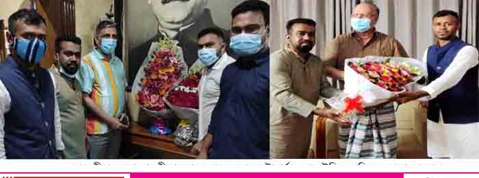 সাতক্ষীরা জেলা ছাত্রলীগের পক্ষ থেকে স্বপন ভট্টাচার্য ও বাহাউদ্দিন নাছিমের সাথে সাক্ষাত