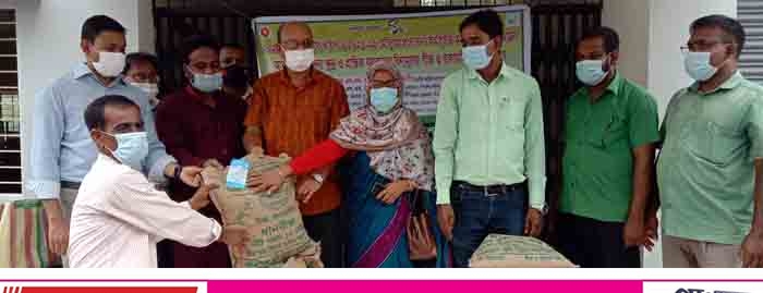 শ্যামনগরে কৃষকদের মাঝে বিনামূল্যে বীজ ও সার বিতরণ