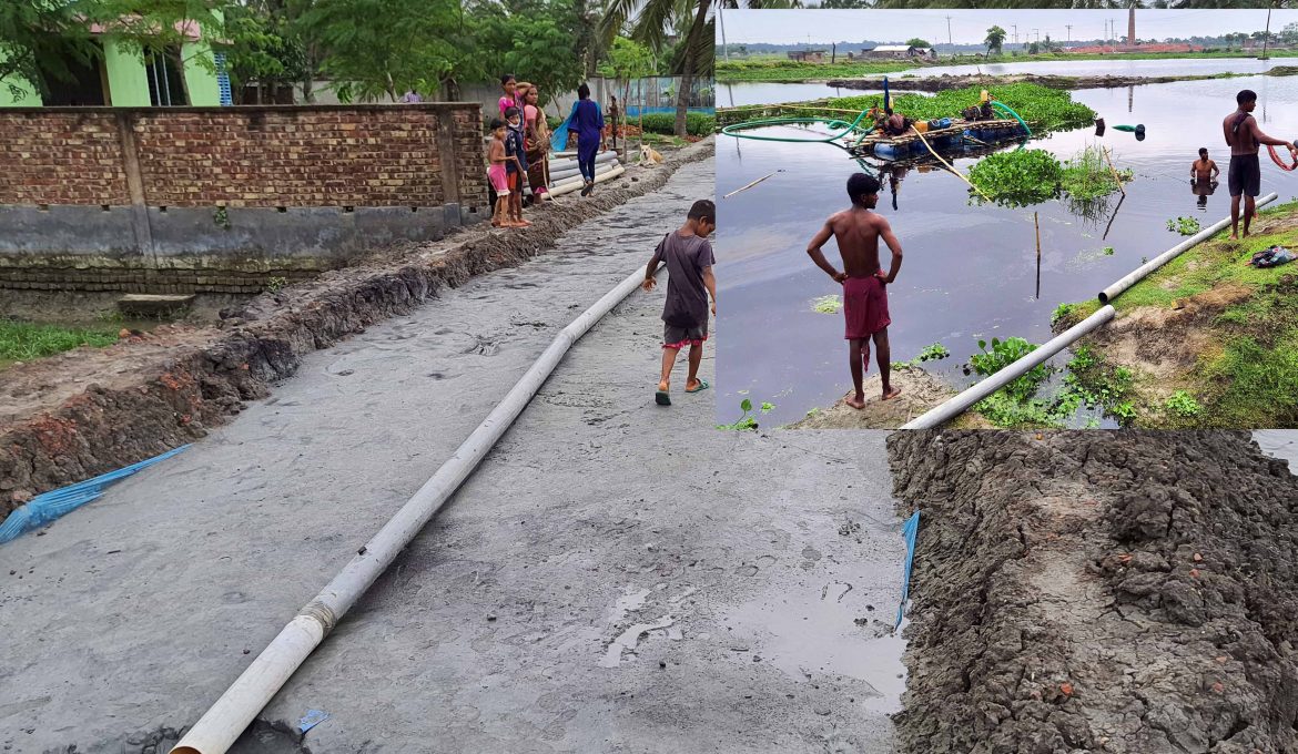 লাবসায় জনস্বার্থের দোহাই দিয়ে বালু উত্তোলন : ঝুকিঁর মধ্যে শতাধিক পরিবার