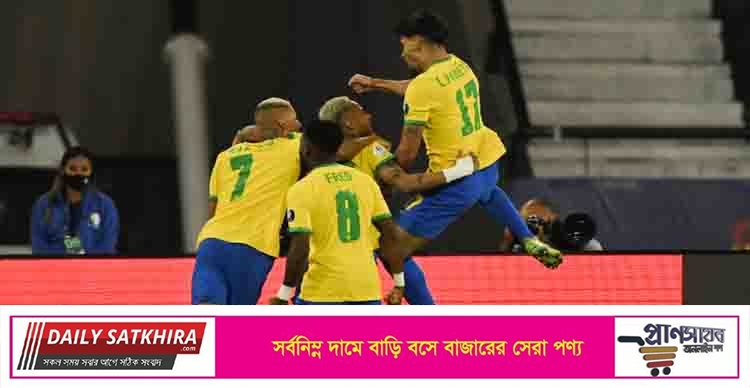 ১০ জনের দল নিয়ে কষ্টার্জিত জয়ে সেমিফাইনালে ব্রাজিল