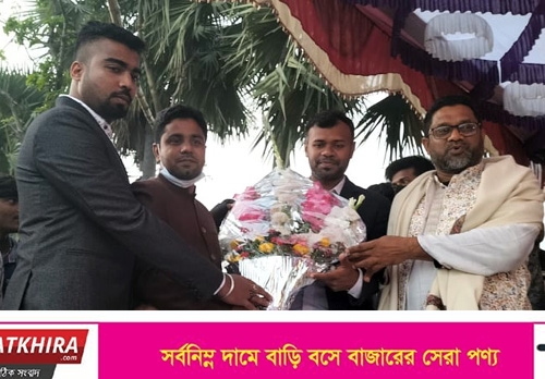 ভোমরায় জেলা ছাত্রলীগ সভাপতি আশিককে সংবর্ধনা