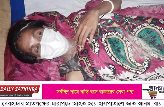 দেবহাটায় জমিজমা সংক্রান্ত বিরোধে প্রতিপক্ষের মারপিটে গৃহবধু আহত