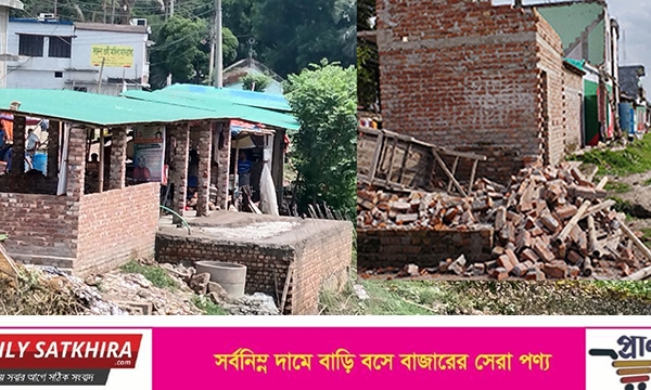 অবশেষে খাল দখল করে বাবুখানের অবৈধ স্থাপনা নির্মাণ বন্ধ করলো প্রশাসন