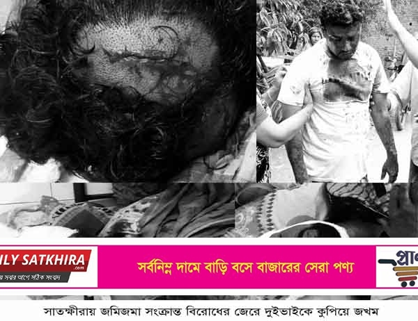 সাতক্ষীরায় জমিজমা সংক্রান্ত বিরোধের জেরে দুইভাইকে কুপিয়ে জখম