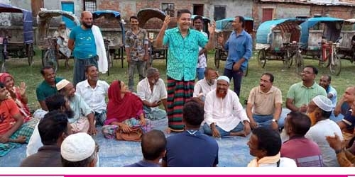 শ্যামনগরে ভ্যান শ্রমিকদের সাথে এম পি জগলুলের মতবিনিময়