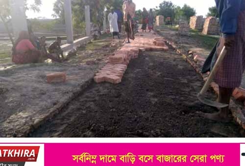শোভনালীতে বালির পরিবর্তে মাটি এবং নিন্ম মানের ইট দিয়ে সোলিং নির্মাণ