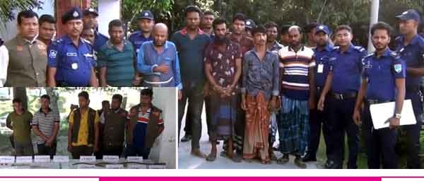 সাতক্ষীরায় ১৬ ডাকাত গ্রেপ্তার :  ডাকাতির সরঞ্জাম জব্দ