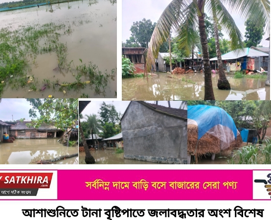 আশাশুনিতে টানা বৃষ্টিপাতে  ভয়াবহ জলাবদ্ধতা