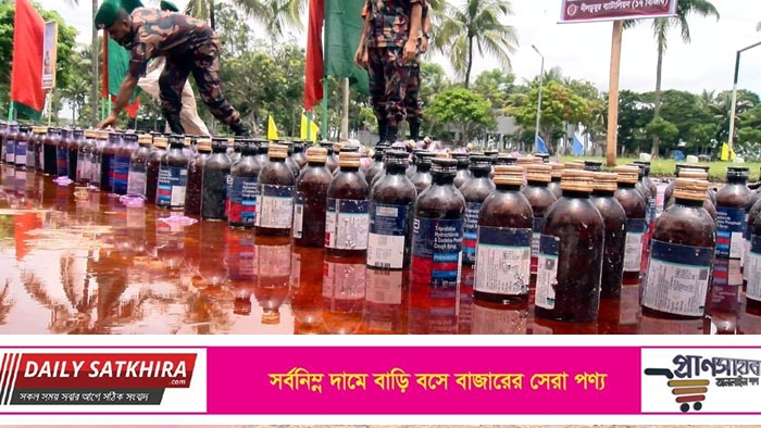 সাতক্ষীরায় ৩১ কোটি ৯৪ লাখ টাকার মাদকদ্রব্য ধ্বংস করল ১৭ বিজিবি